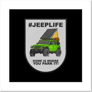 Jeep Life Jeep Wrangler Offroad 4x4 - Green Posters and Art